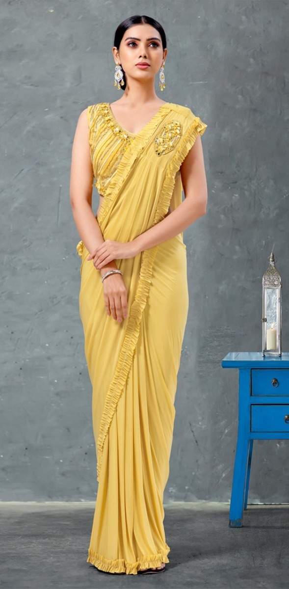 Buy Amoha Trendz Women Yellow Pack of 1 Readymade Saree Online at Best  Prices in India - JioMart.